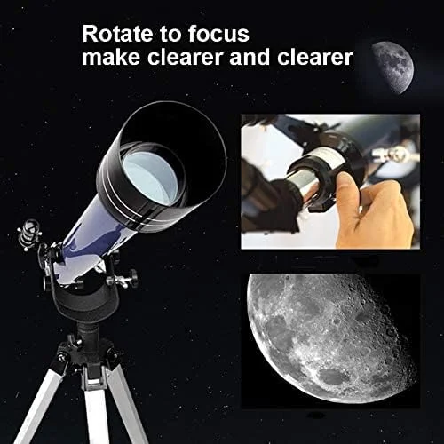 تلسکوپ شکستنی با دهانه 70 میلی‌متری برای کودکان و مبتدیان، تلسکوپ مسافرتی با کیف حمل، سه‌پایه با ارتفاع قابل تنظیم، جمع و جور و قابل حمل