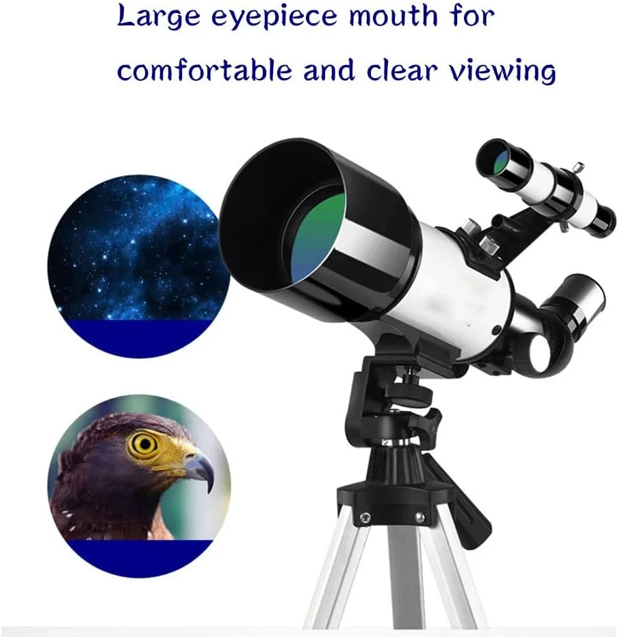 تلسکوپ LSLYTQ برای بزرگسالان، تلسکوپ های شکستنی با دیافراگم 70 میلی متری برای مبتدیان، تلسکوپ قابل حمل با، برای/سفید/یک