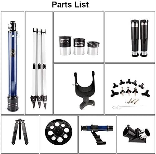 تلسکوپ شکستنی با دهانه 70 میلی‌متری برای کودکان و مبتدیان، تلسکوپ مسافرتی با کیف حمل، سه‌پایه با ارتفاع قابل تنظیم، جمع و جور و قابل حمل