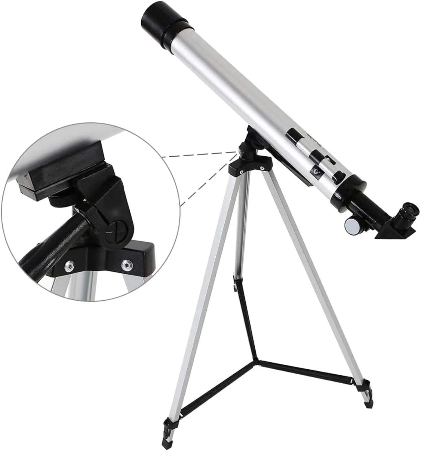 تلسکوپ نجومی، تلسکوپ با زوم 100X، تلسکوپ نجومی فضایی انکساری 600x50 میلی‌متری، تک‌چشمی مسافرتی بیرونی با سه‌پایه