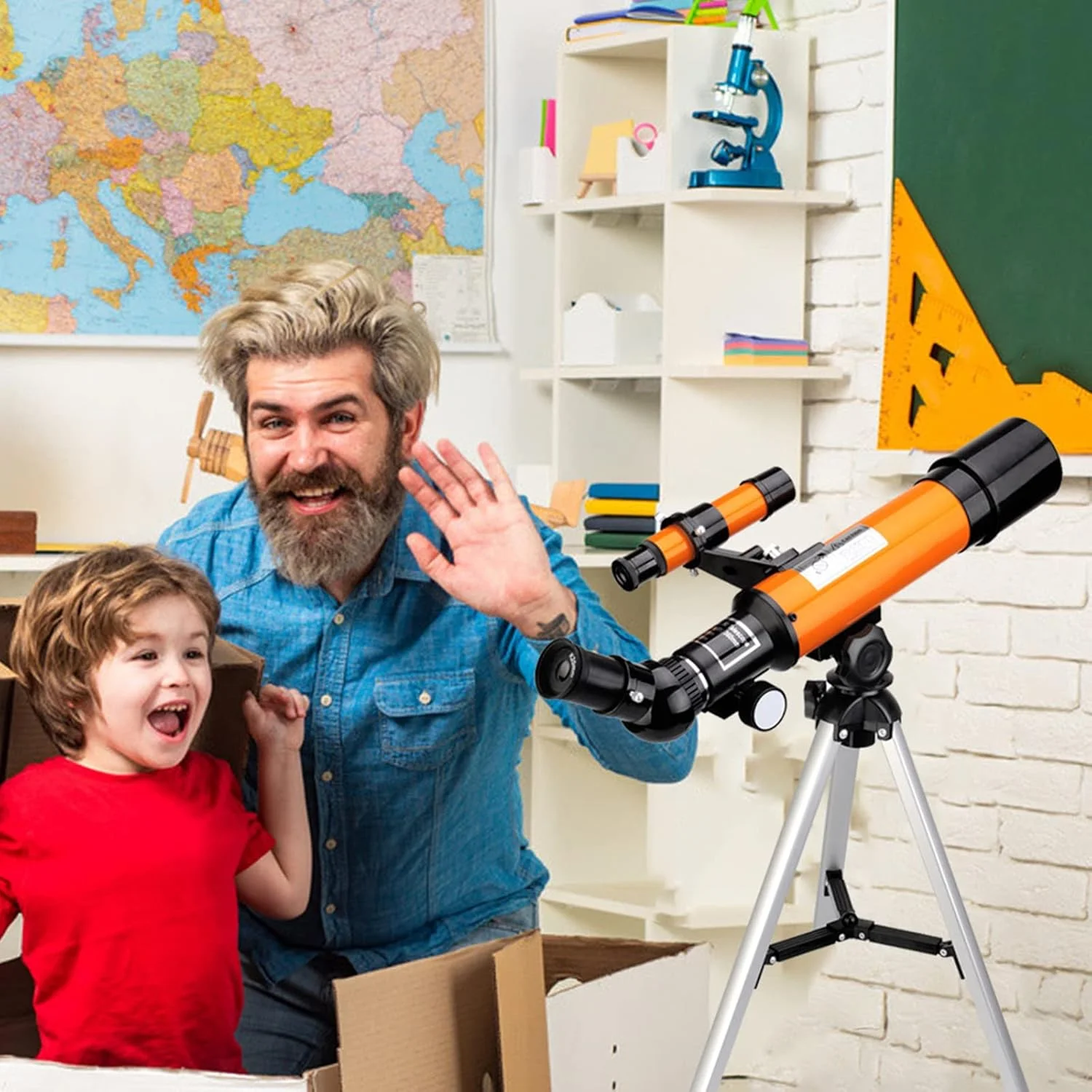 تلسکوپ LSLYTQ، دهانه 50 میلی‌متری، فاصله کانونی 360 میلی‌متری، تلسکوپ شکستنی نجومی برای مبتدیان، تلسکوپ مسافرتی با سه‌پایه و یابنده