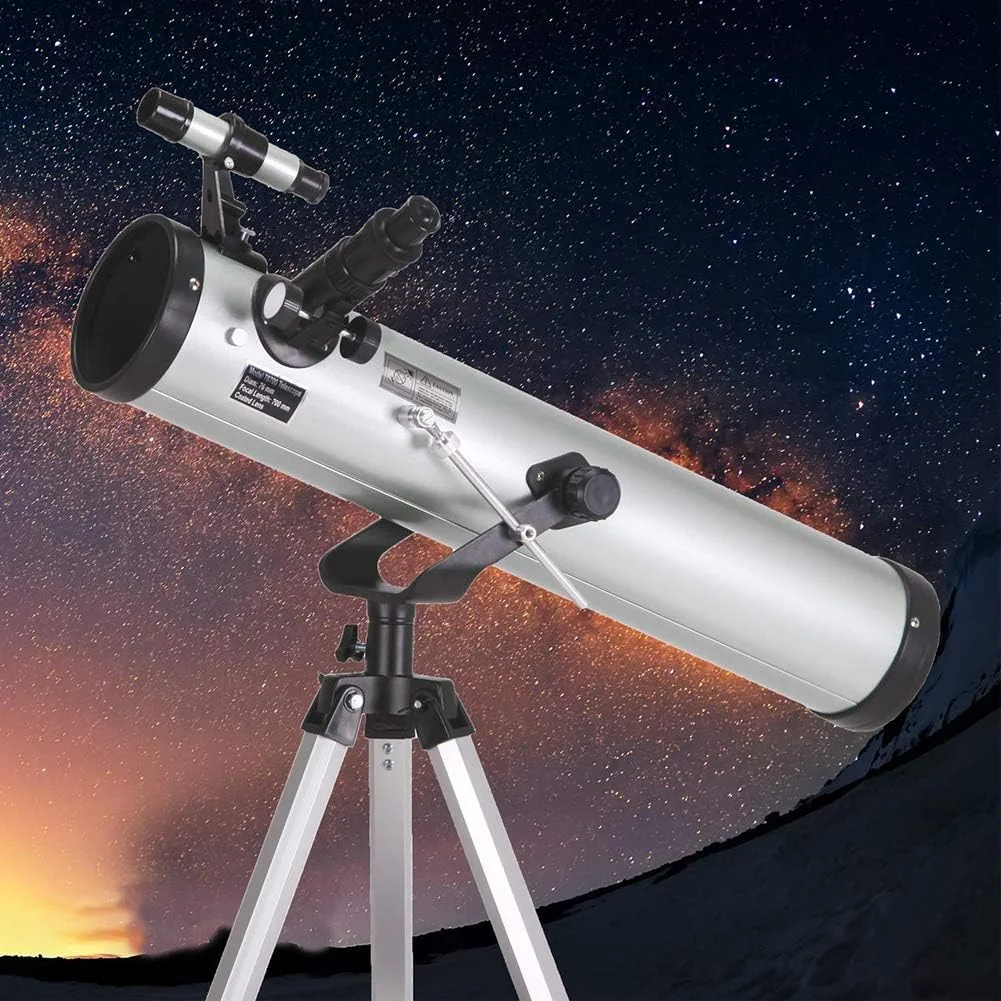 تلسکوپ LSLYTQ با دهانه 76 میلی‌متری و فاصله کانونی 700 میلی‌متری، تلسکوپ بازتابی برای مبتدیان با 3 چشمی H20mm H12.5Mm H4mm، عالی برای کاوش فضا، ماه و ستارگان