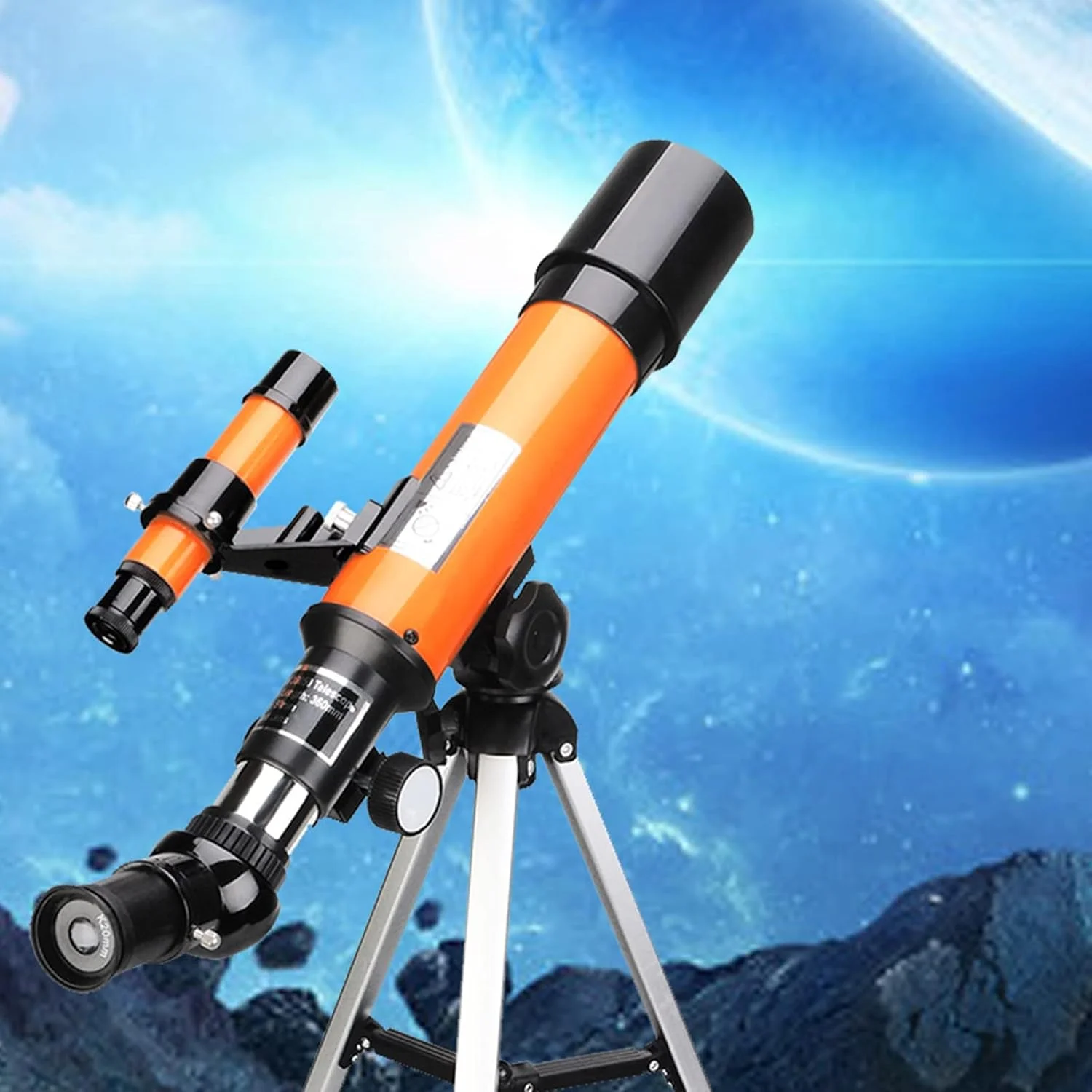 تلسکوپ LSLYTQ، دهانه 50 میلی‌متری، فاصله کانونی 360 میلی‌متری، تلسکوپ شکستنی نجومی برای مبتدیان، تلسکوپ مسافرتی با سه‌پایه و یابنده