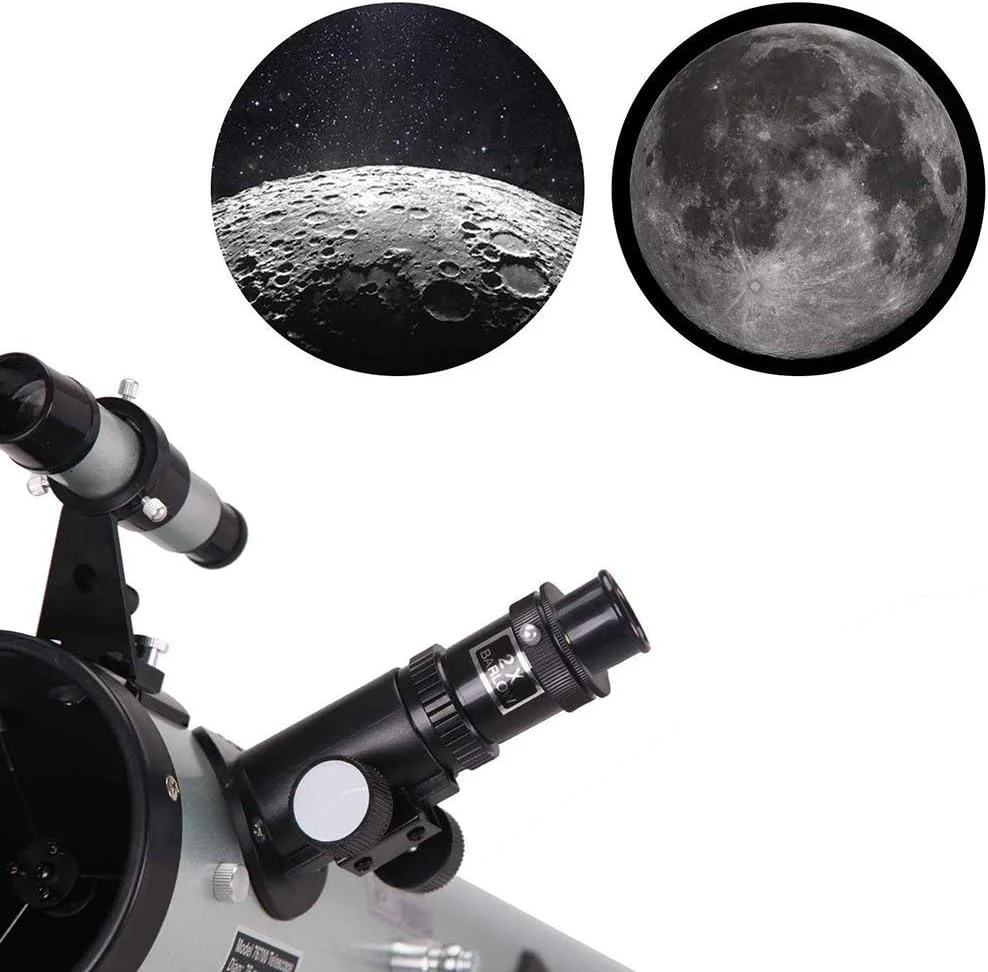 تلسکوپ LSLYTQ با دهانه 76 میلی‌متری و فاصله کانونی 700 میلی‌متری، تلسکوپ بازتابی برای مبتدیان با 3 چشمی H20mm H12.5Mm H4mm، عالی برای کاوش فضا، ماه و ستارگان