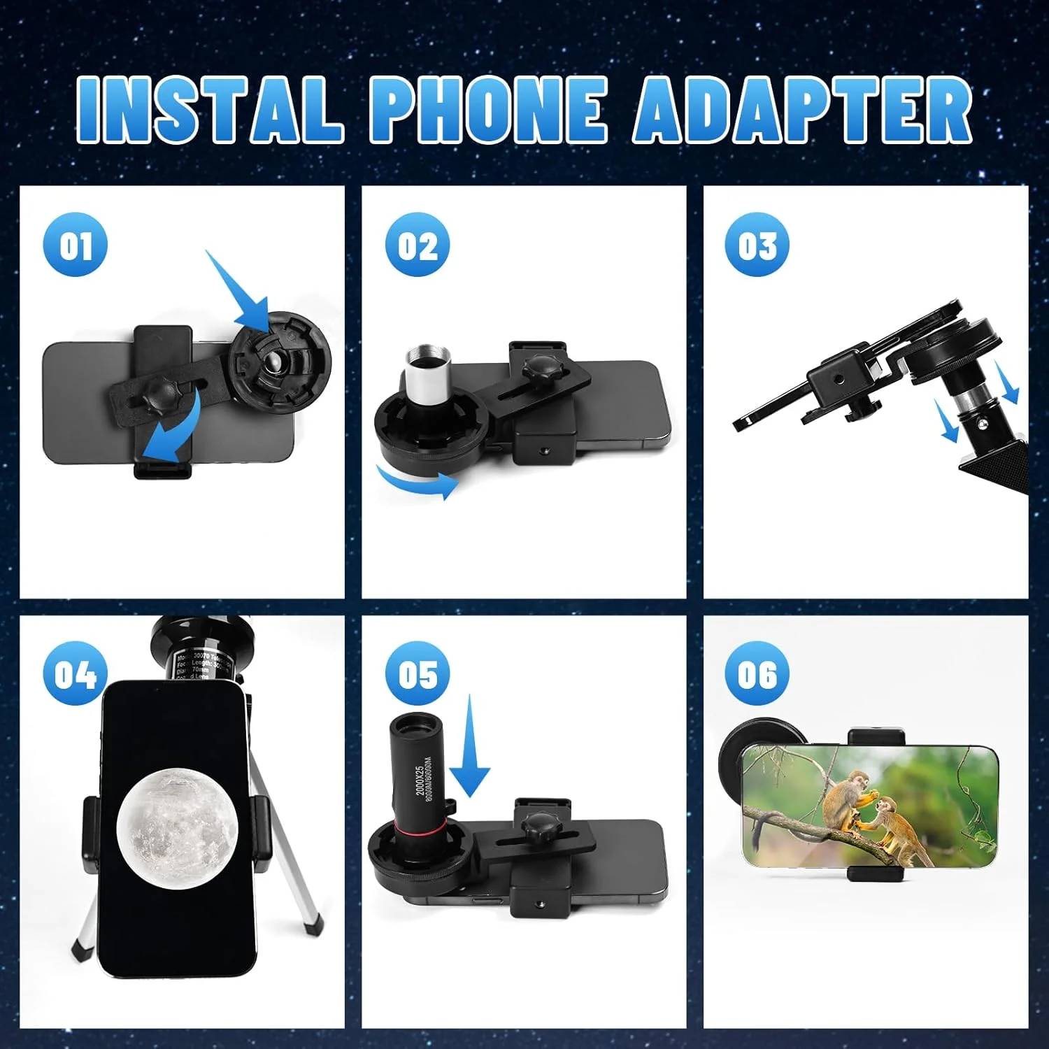 تلسکوپ برای کودکان، دیافراگم 70 میلیمتری (15X-150X) تلسکوپ انکساری قابل حمل با آداپتور تلفن و تکچشمی 2000 * 25 - هدیه نجوم مسافرتی حرفهای تلسکوپ برای کودکان، دیافراگم 70 میلیمتری (15X-150X) تلسکوپ انکساری قابل حمل با آداپتور تلفن و تکچشمی 2000 * 25 - هدیه نجوم مسافرتی حرفهای