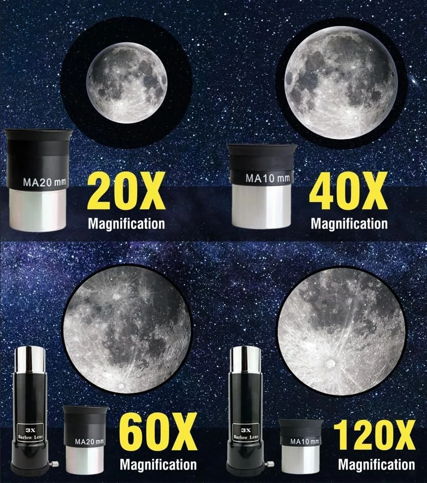 تلسکوپ SpectrumOI برای کودکان و بزرگسالان، هدیه ای مناسب برای نجوم کودکان 8-12 سال - شکست نوری ممتاز با دیافراگم 70 میلی متر به همراه کیف حمل و نگهدارنده تلفن