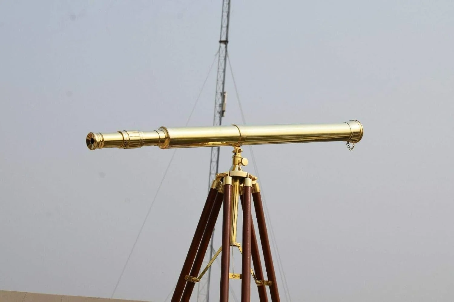 تلسکوپ ایستاده برنجی 162 سانتی‌متری مدل ناخدا با پایه سه‌پایه