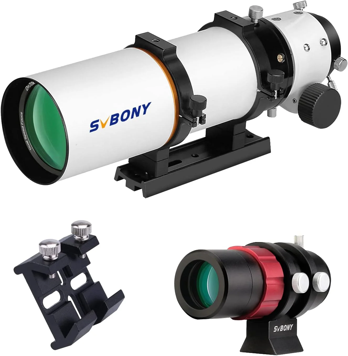 تلسکوپ SVBONY SV503، شکست نور 70ED OTA، همراه با براکت نصب یاب و مینی تلسکوپ راهنمای SV165، برای عکاسی نجومی