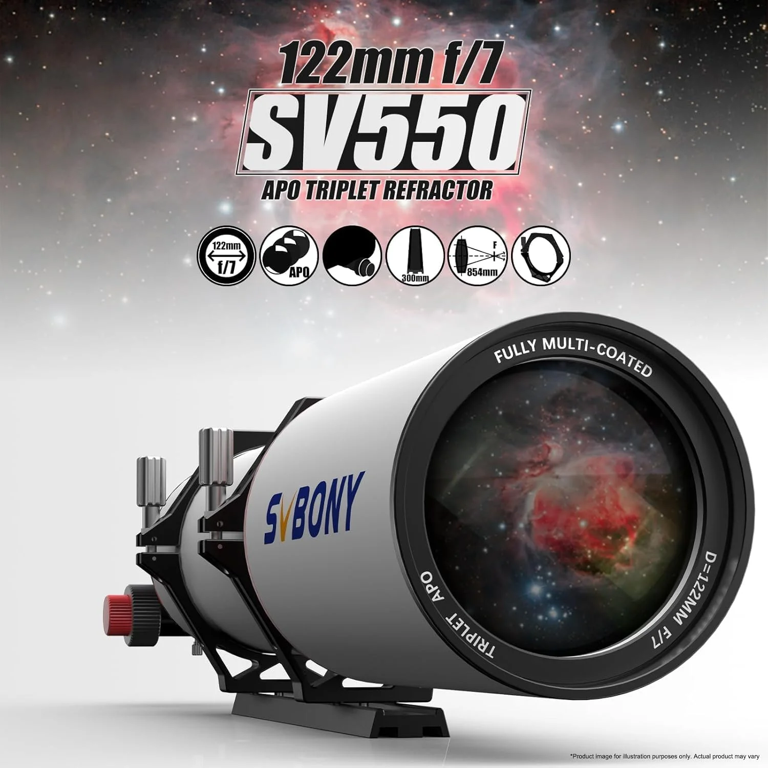 تلسکوپ آپوکروماتیک سه تایی SVBONY SV550 122mm