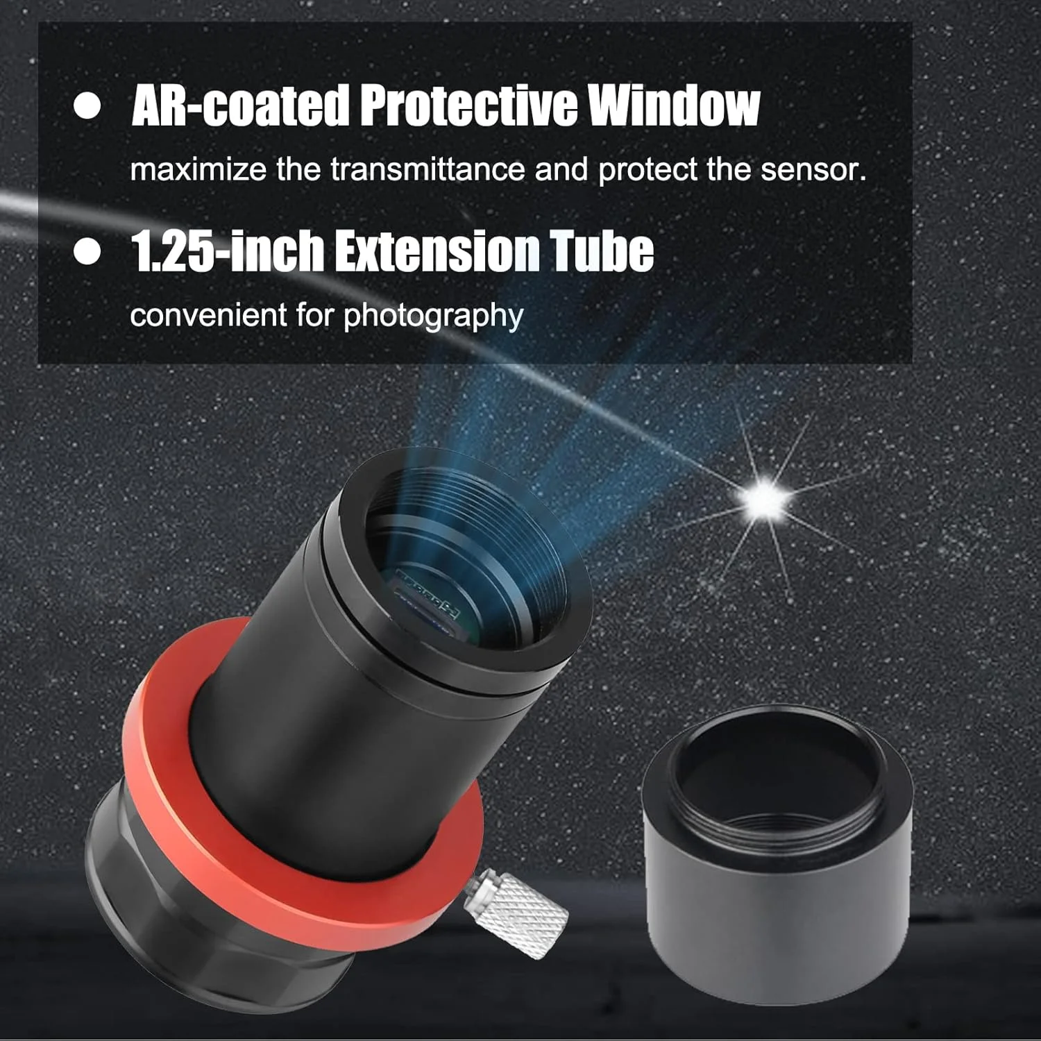 دوربین تلسکوپ SVBONY SV905C، رابط USB 2.0 Type-C با کیفیت 1.23 مگاپیکسل، دوربین راهنمای نجومی استاندارد 1.25 اینچی، همراه با مینی اسکوپ راهنمای SV165، یابنده 30 میلی متری F4، برای عکاسی نجومی