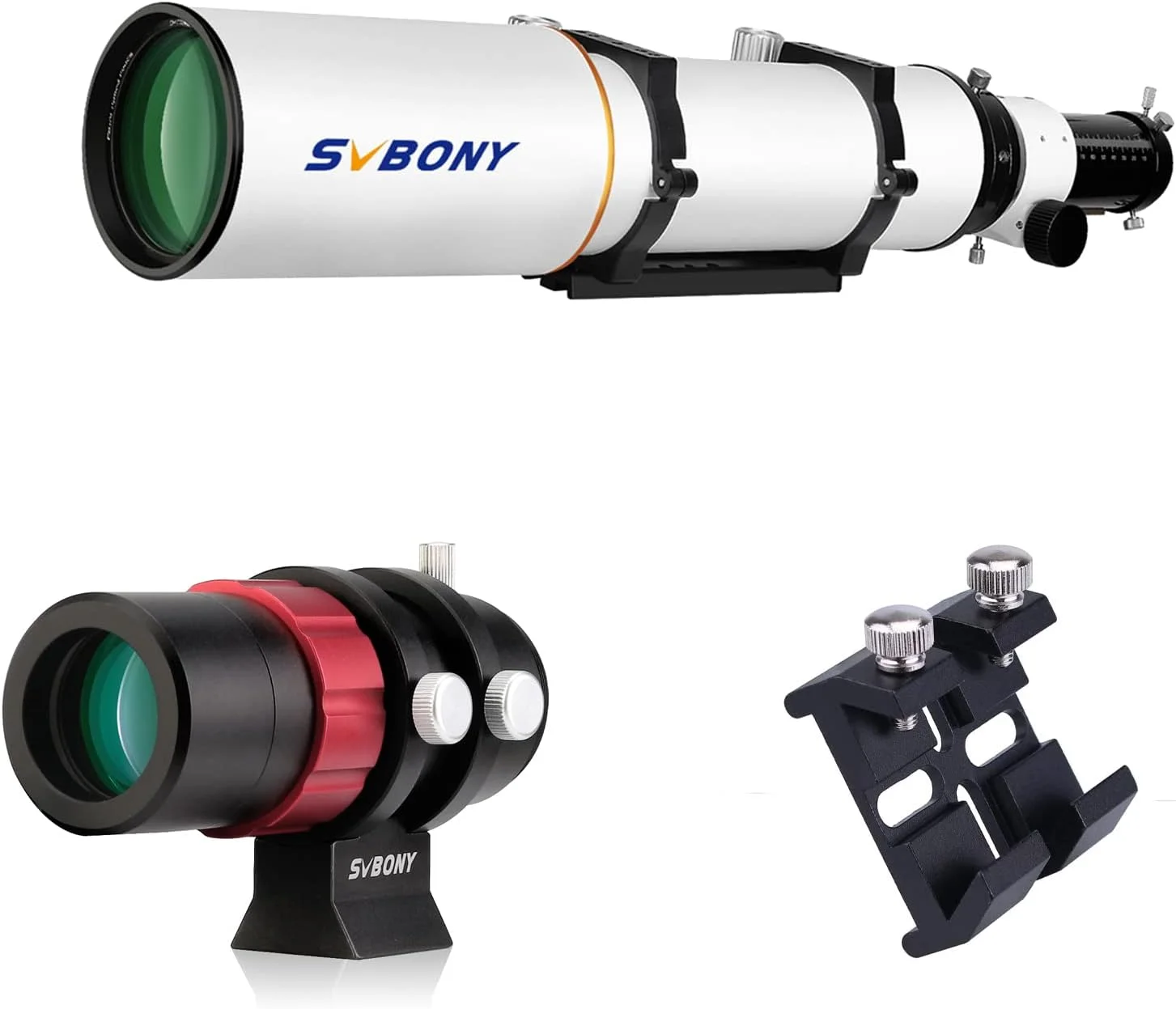 تلسکوپ SVBONY SV503، شکست نور آکروماتیک پراکندگی بسیار کم 102ED F7 OTA، همراه با پایه دم چلچله ای جهانی و مینی تلسکوپ راهنمای SV165، برای عکاسی نجومی