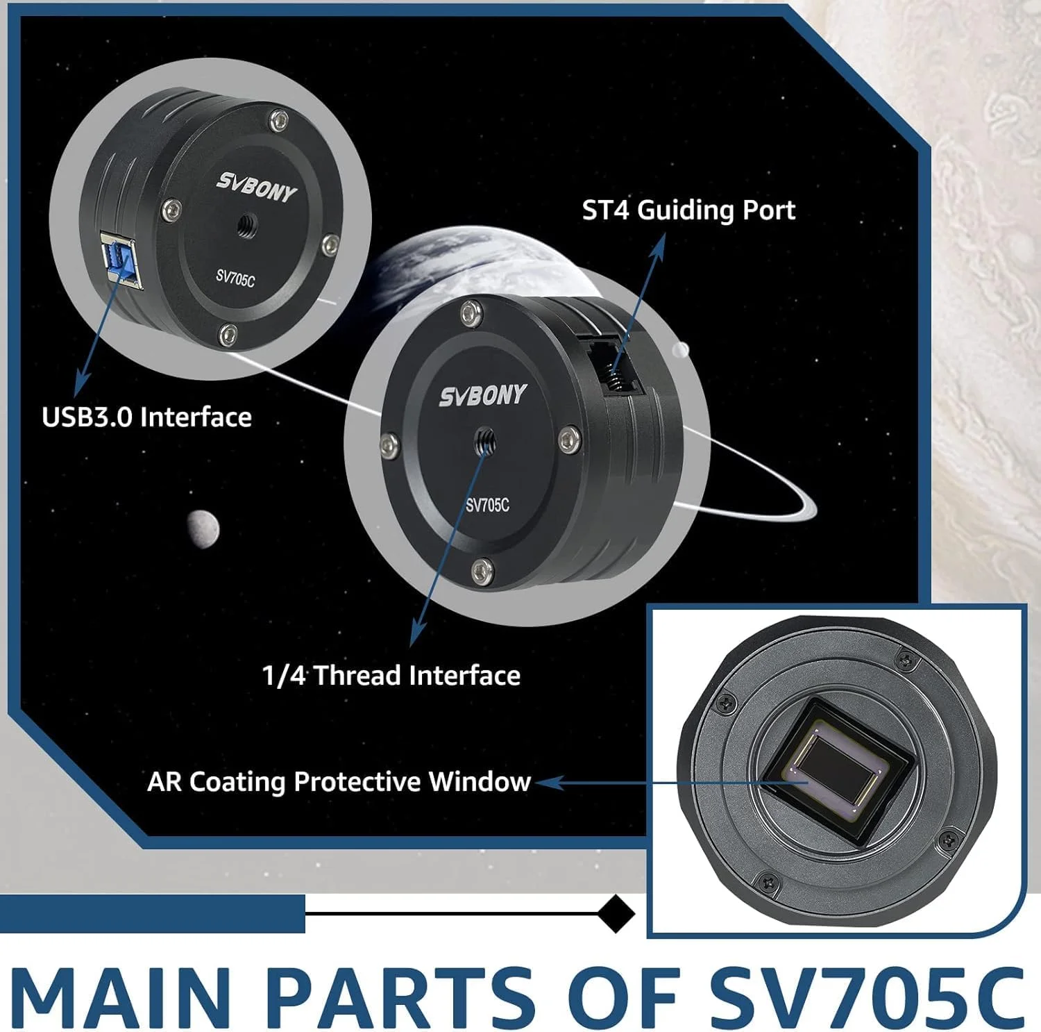 دوربین تلسکوپ SVBONY SV705C با تلسکوپ شکستی SV503