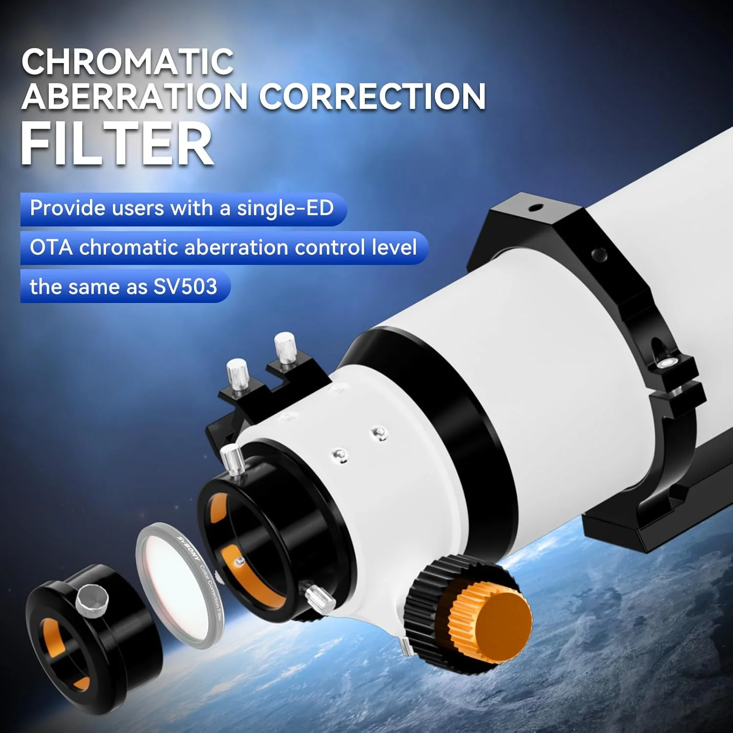 تلسکوپ SVBONY SV48P برای بزرگسالان، قدرت بالا، دهانه بزرگ 102 میلیمتری، Refractor OTA به همراه دسته SV211 203 میلیمتری، براکت نصب، تلسکوپ نجومی برای رصد اعماق آسمان تلسکوپ SVBONY SV48P برای بزرگسالان، قدرت بالا، دهانه بزرگ 102 میلیمتری، Refractor OTA به همراه دسته SV211 203 میلیمتری، براکت نصب، تلسکوپ نجومی برای رصد اعماق آسمان