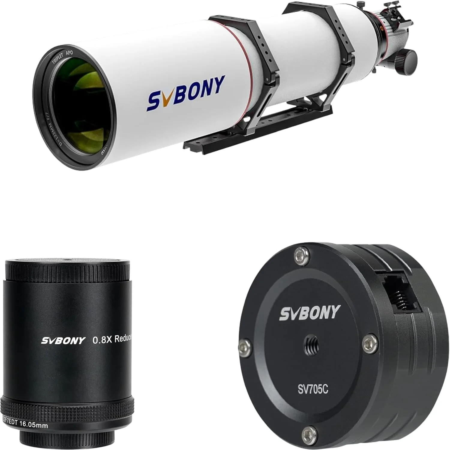 مجموعه دوربین تلسکوپ SVBONY SV705C به همراه فلتنر میدان SV209 و تلسکوپ APO SV550
