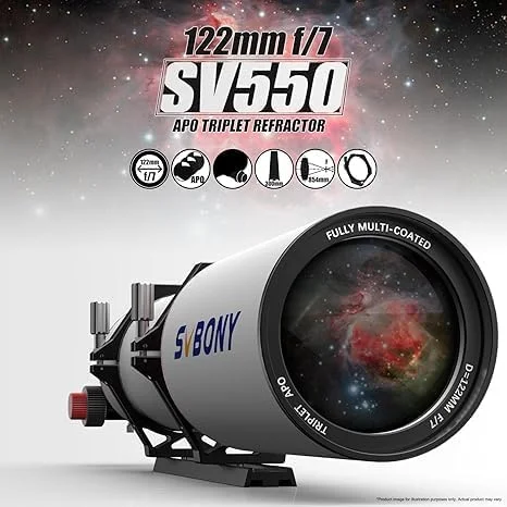 تلسکوپ آپوکروماتیک SVBONY SV550 مدل 122mm مناسب برای عکاسی نجومی