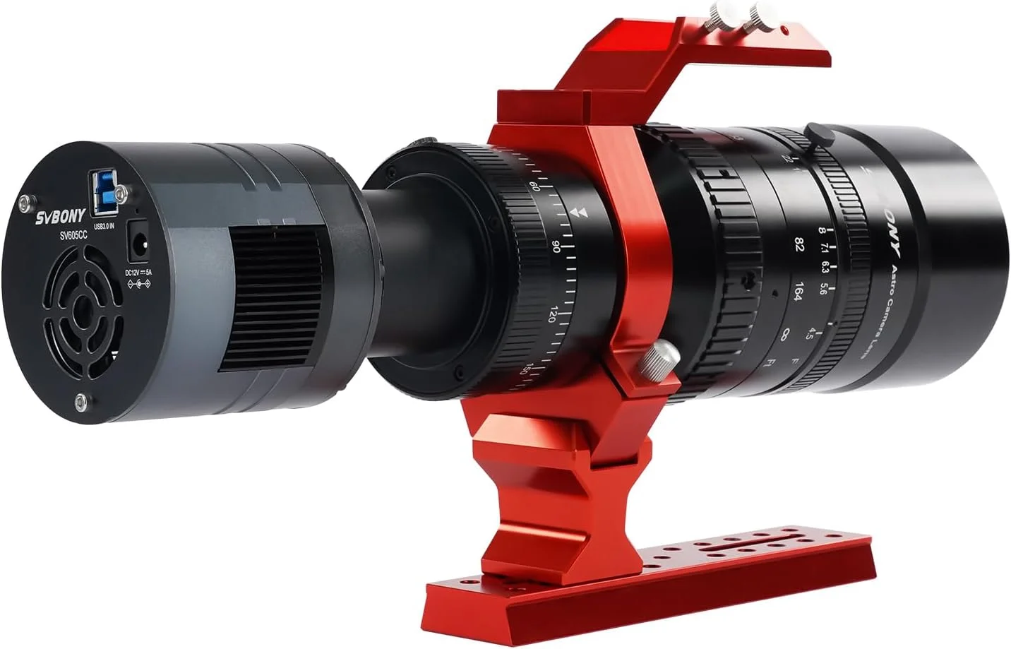 دوربین عکاسی نجومی خنک کننده SVBONY SV605CC، دوربین CMOS با سنسور IMX533 نه مگاپیکسلی USB 3.0 به همراه تلسکوپ شکستی APO پِتزوال 54 میلی‌متری SV555 برای عکاسی نجومی، سازگاری با فول فریم، لنز دوربین SLR