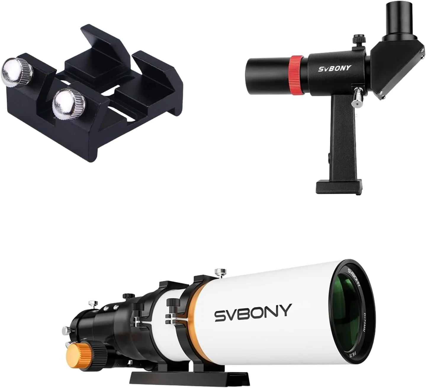 چشمی یاب SVBONY SV182، پایه دم چلچله ای جهانی با تلسکوپ انکساری SV503