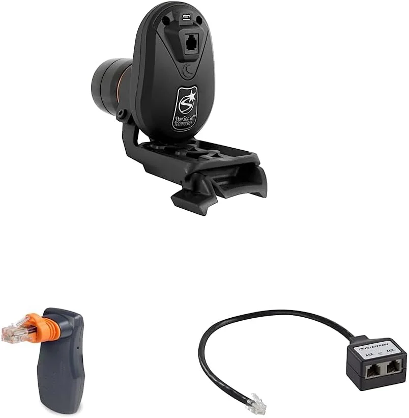 Celestron - لوازم جانبی تلسکوپ StarSense AutoAlign، مشکی و ماژول SkyPortal WiFi - تلسکوپ کامپیوتری Celestron خود را از طریق تلفن هوشمند و اسپلیتر پورت Aux کنترل کنید، مشکی (93919)