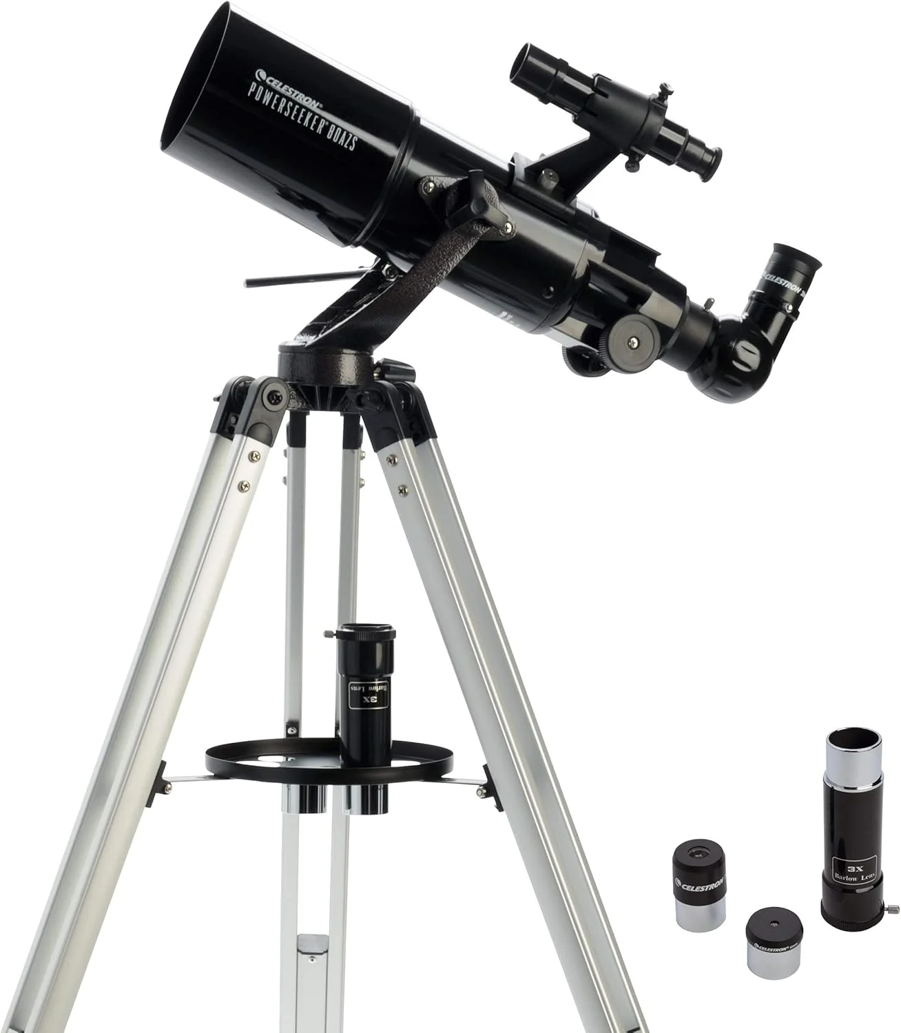 تلسکوپ سلسترون - PowerSeeker 80AZS و کیت لوازم جانبی تلسکوپ PowerSeeker - شامل 2 چشمی کِلنر 1.25 اینچی، 3 فیلتر رنگی تلسکوپ و پارچه تمیز کننده تلسکوپ سلسترون - PowerSeeker 80AZS و کیت لوازم جانبی تلسکوپ PowerSeeker - شامل 2 چشمی کِلنر 1.25 اینچی، 3 فیلتر رنگی تلسکوپ و پارچه تمیز کننده