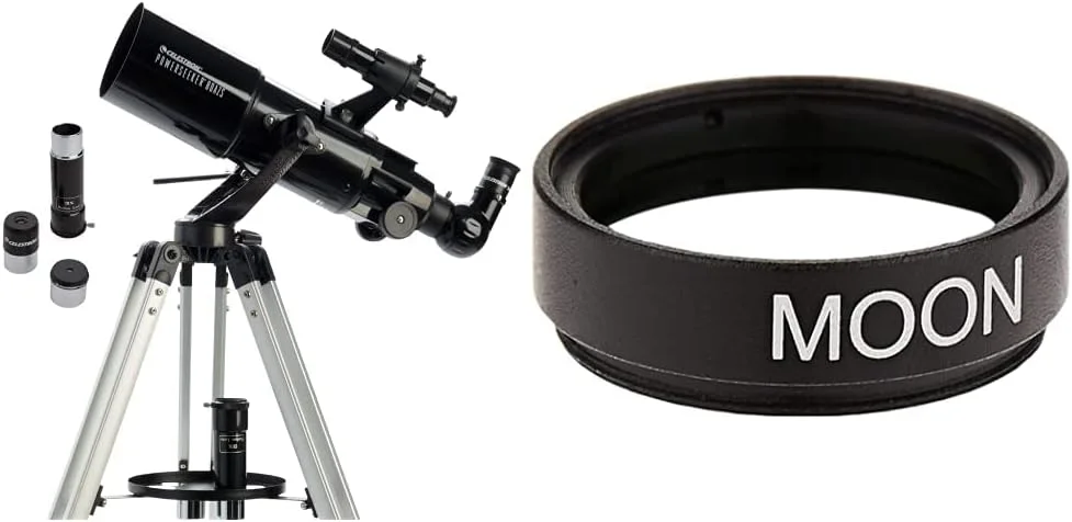مجموعه تلسکوپ مبتدی سلسترون - تلسکوپ PowerSeeker 80AZS + فیلتر ماه