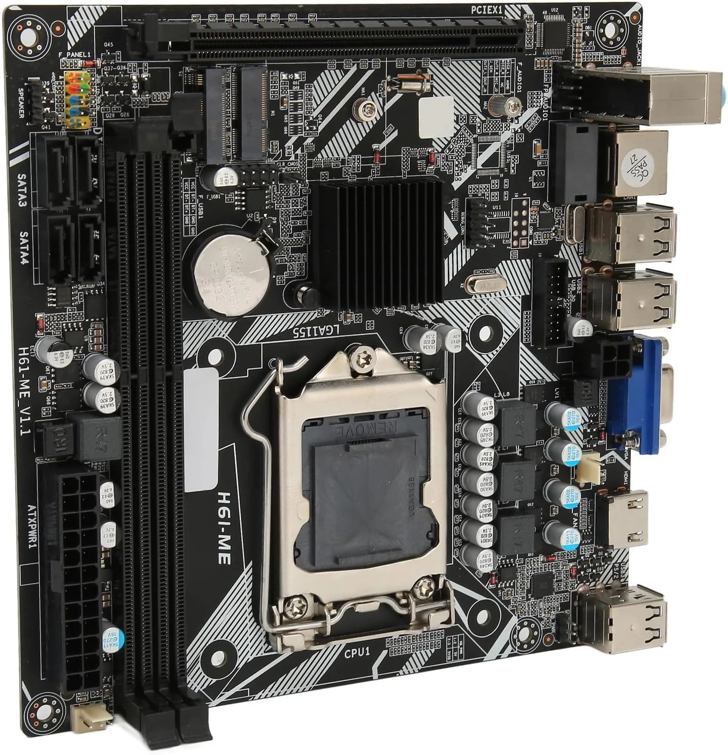 مادربرد دسکتاپ Zunate LGA1155، مادربرد H61ME LGA 1155 Mini ITX، رابط NVME M.2 VGA HD، مادربرد استخراج کامپیوتر PCIe 16X برای رایانه شخصی گیمینگ