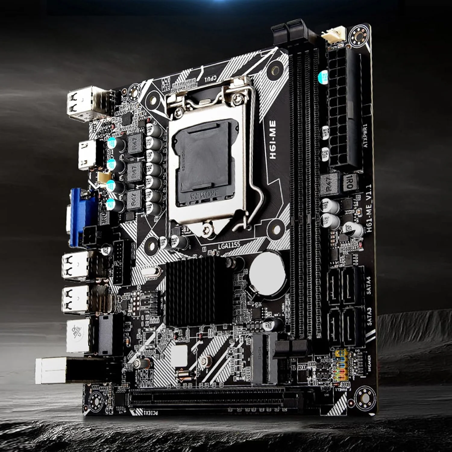 مادربرد دسکتاپ Zunate LGA1155، مادربرد H61ME LGA 1155 Mini ITX، رابط NVME M.2 VGA HD، مادربرد استخراج کامپیوتر PCIe 16X برای رایانه شخصی گیمینگ