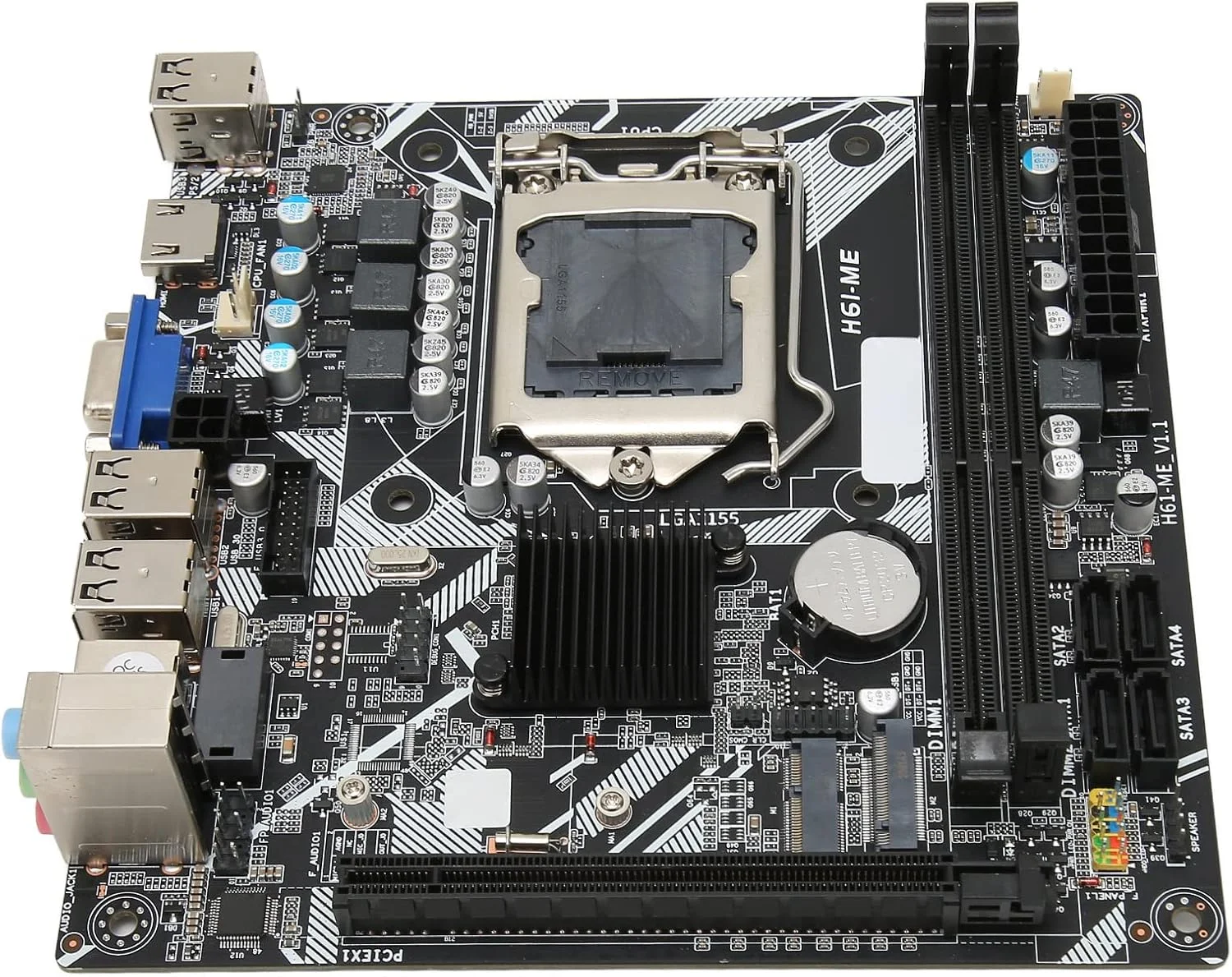 مادربرد دسکتاپ Zunate LGA1155، مادربرد H61ME LGA 1155 Mini ITX، رابط NVME M.2 VGA HD، مادربرد استخراج کامپیوتر PCIe 16X برای رایانه شخصی گیمینگ
