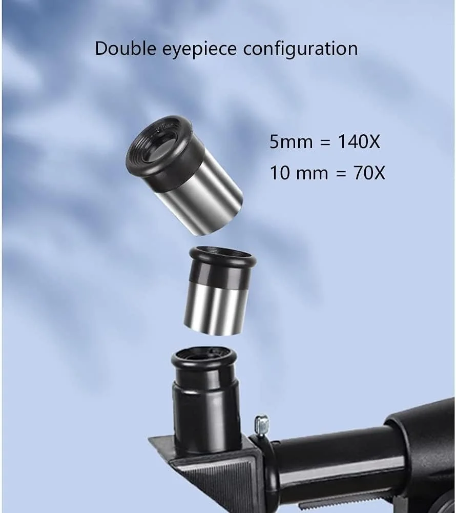 تلسکوپ بازتابی LSLYTQ برای مبتدیان، دهانه 60 میلی‌متری، تلسکوپ 700 میلی‌متری با سه‌پایه قابل تنظیم و آداپتور تلفن، مناسب برای فضای باز