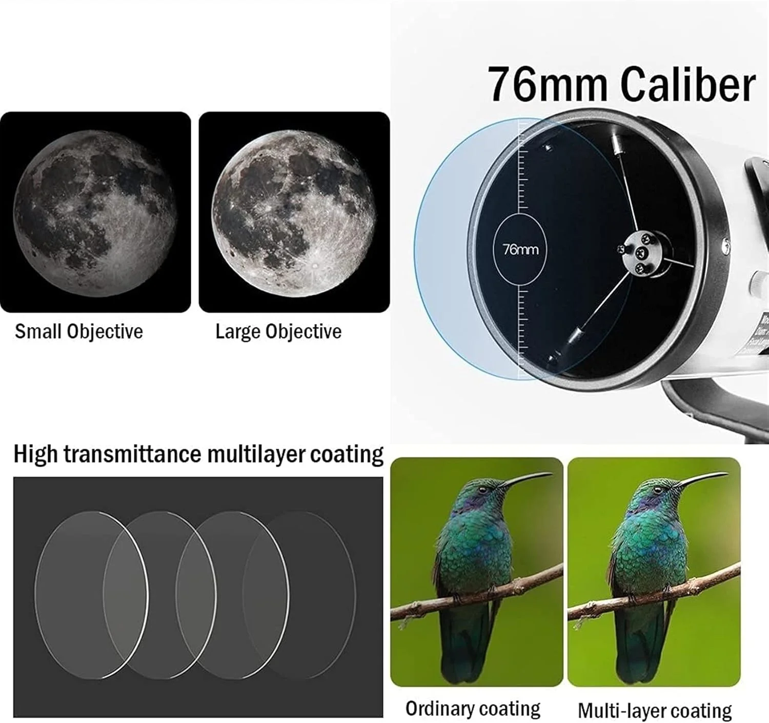 تلسکوپ 76 میلیمتری بازتابی با سهپایه قابل تنظیم، بهترین هدیه نجومی برای مبتدیان تلسکوپ 76 میلیمتری بازتابی با سهپایه قابل تنظیم، بهترین هدیه نجومی برای مبتدیان