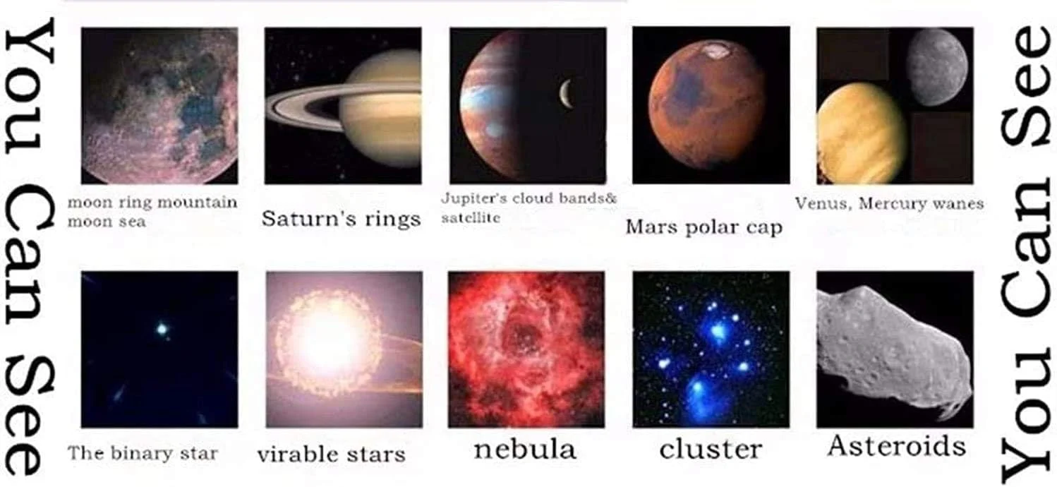 تلسکوپ شکستنی نجومی فضایی 114 میلی‌متری EQ مدل DCYEQRQ، تلسکوپ بازتابی برای رصد ستاره/ماه/زحل/مشتری