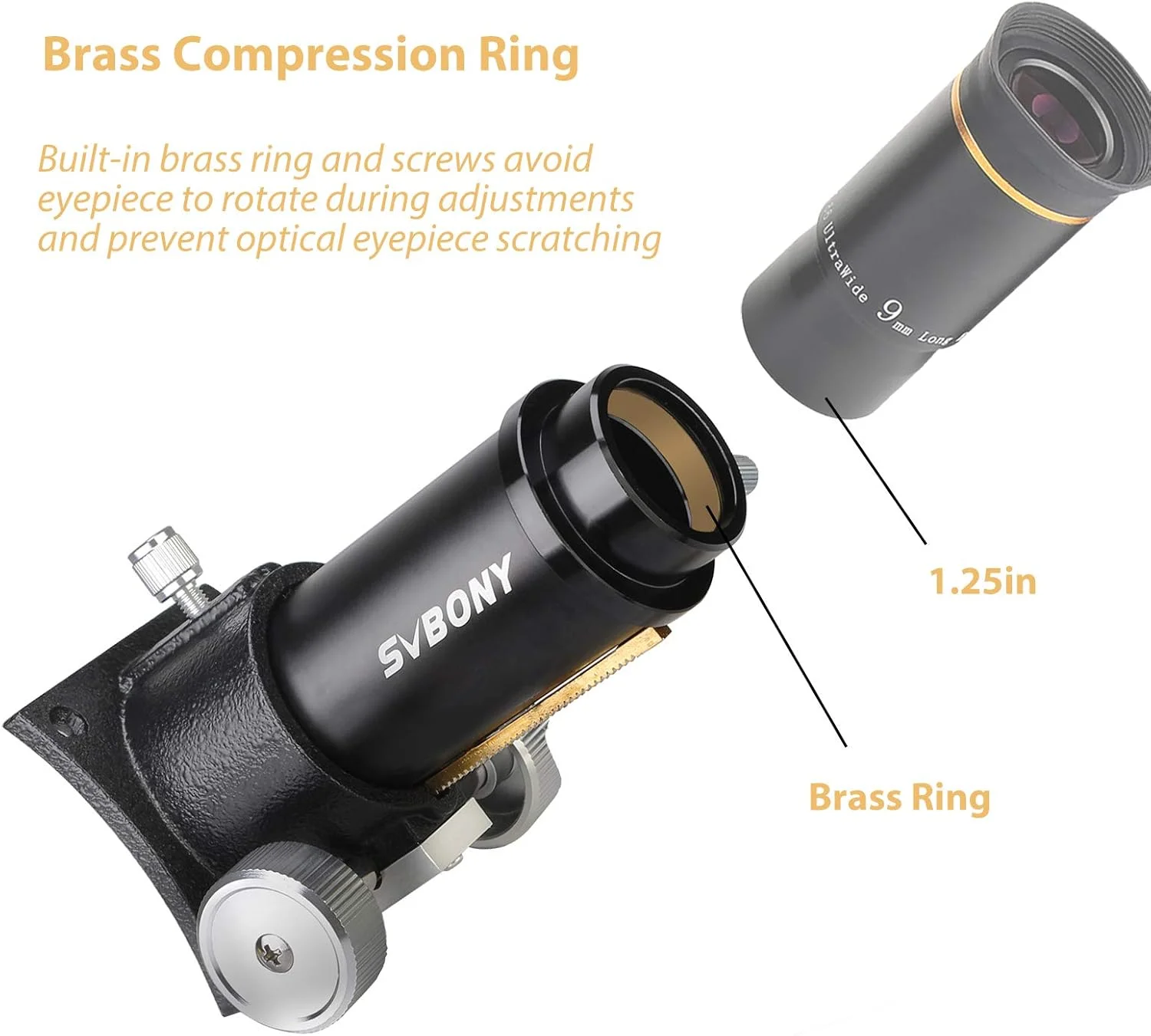 فوکوسر دنده شانه ای SVBONY SV181، 1.25 اینچ، فوکوسر بازتابی نیوتنی برای تلسکوپ بازتابی نیوتنی