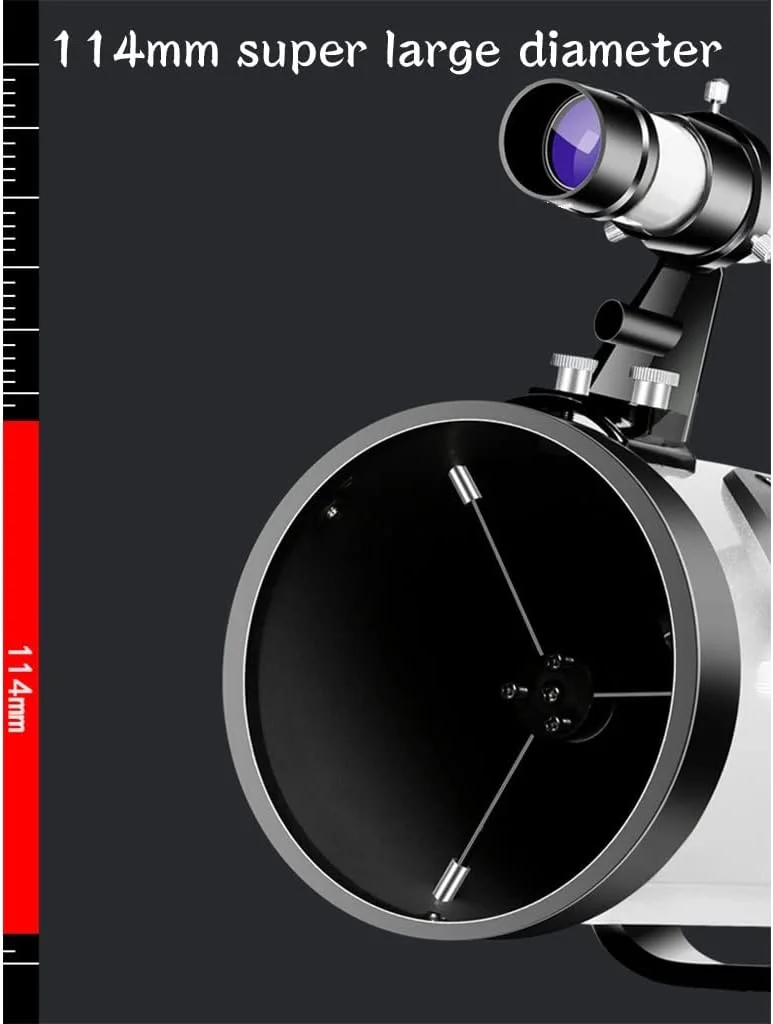 تلسکوپ بازتابی نجومی LSLYTQ با دهانه 114 میلی‌متر، پایه AZ 700 میلی‌متری، تلسکوپ‌های قابل تنظیم و قابل حمل با آداپتور تلفن