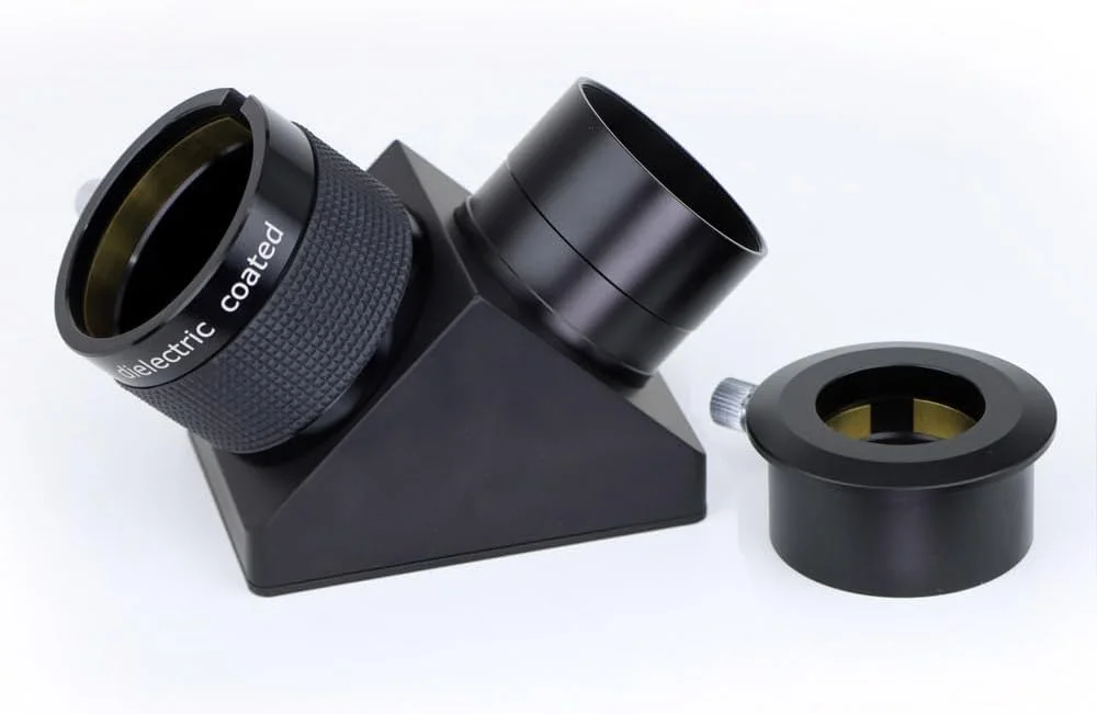 آینه قطری 2 اینچی زنیت با پوشش دی‌الکتریک برای تلسکوپ نجومی شکستی با بازتاب 99% به همراه اتصالات زاویه 90 درجه