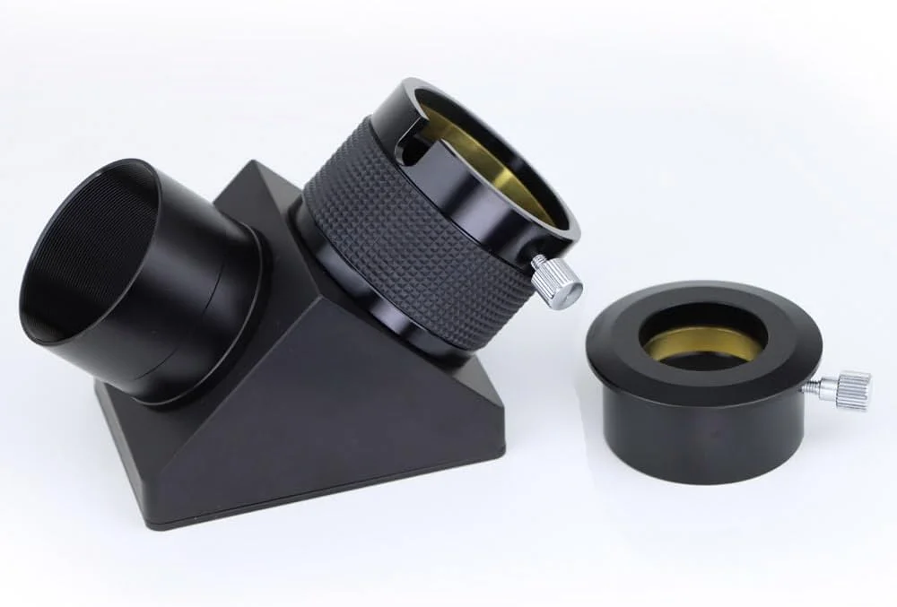 آینه قطری 2 اینچی زنیت با پوشش دی‌الکتریک برای تلسکوپ نجومی شکستی با بازتاب 99% به همراه اتصالات زاویه 90 درجه