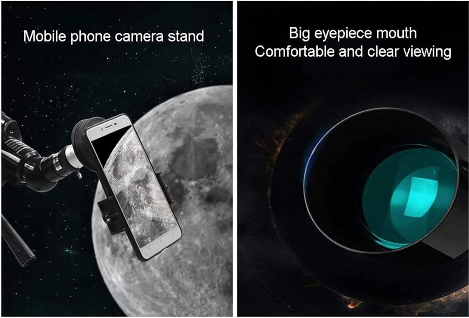 تلسکوپ بازتابی LSLYTQ برای مبتدیان، اپتیک شیشه ای با پوشش کامل سه پایه با ارتفاع قابل تنظیم، تلسکوپ نجومی برای بزرگسالان، برای استفاده در داخل/خارج از منزل