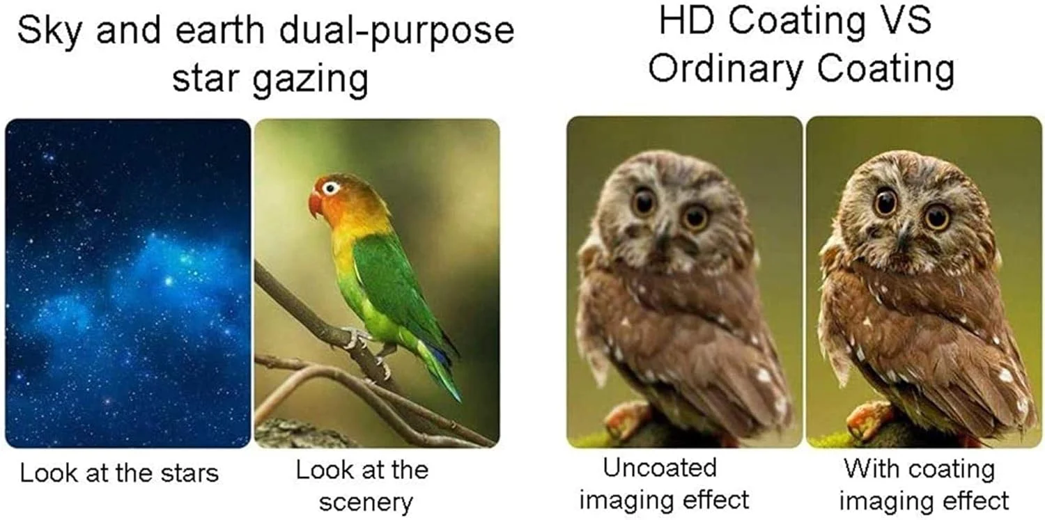 تلسکوپ بازتابی LSLYTQ برای مبتدیان، اپتیک شیشه ای با پوشش کامل سه پایه با ارتفاع قابل تنظیم، تلسکوپ نجومی برای بزرگسالان، برای استفاده در داخل/خارج از منزل