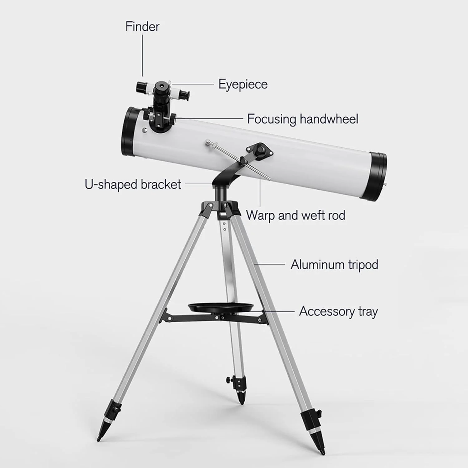 تلسکوپ نجومی حرفه ای LSLYTQ برای بزرگسالان، تلسکوپ بازتابی 76 میلی متری با دیافراگم 700 میلی متری، تلسکوپ مسافرتی قابل حمل با بزرگنمایی بالا و کیف حمل