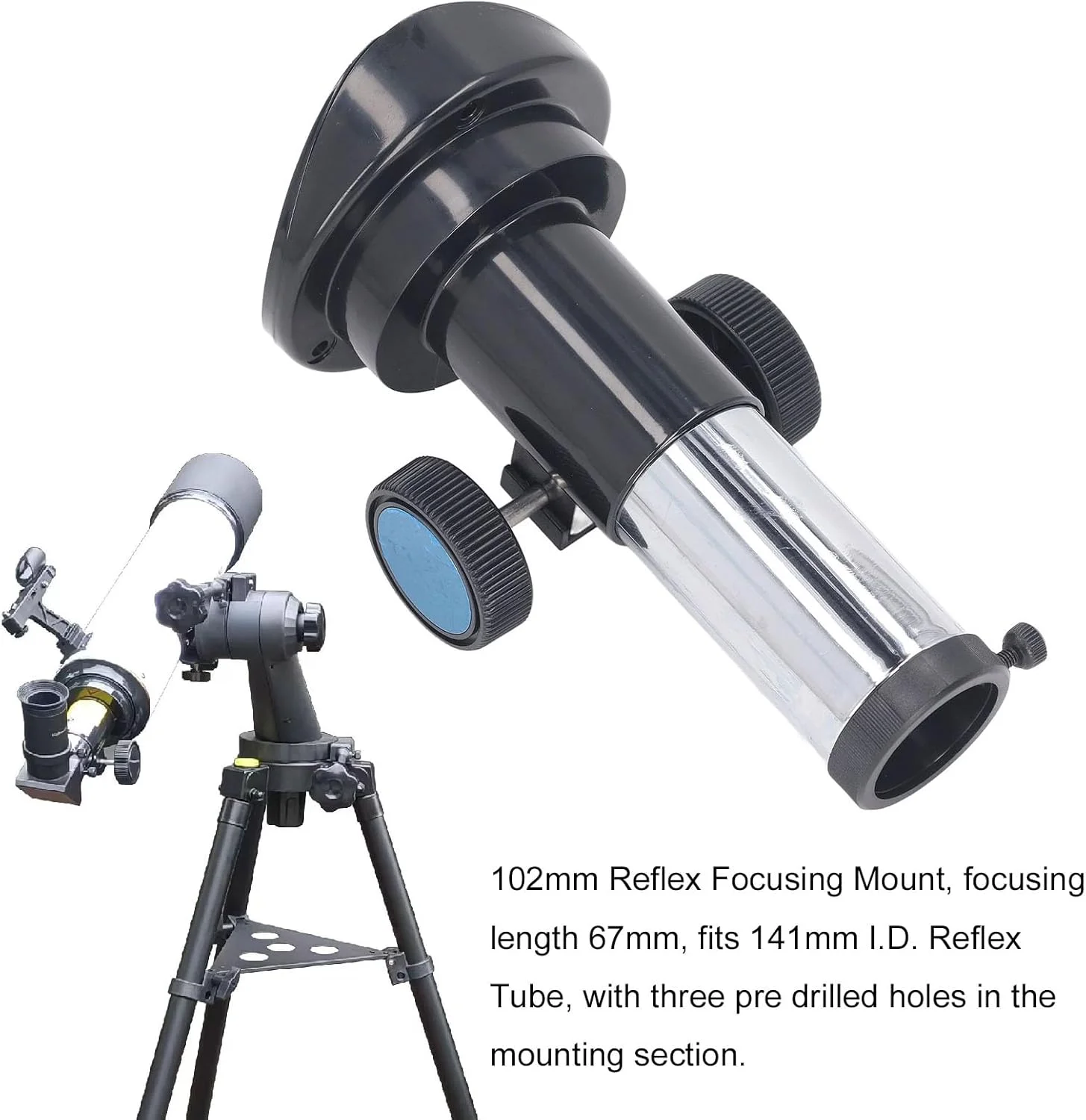 نشیمنگاه فوکوس تلسکوپ بازتابی 102 میلی‌متری، دنده فوکوس تلسکوپ، نشیمنگاه فوکوس بازتابی تلسکوپ نجومی برای چشمی با رابط 1.25 اینچی