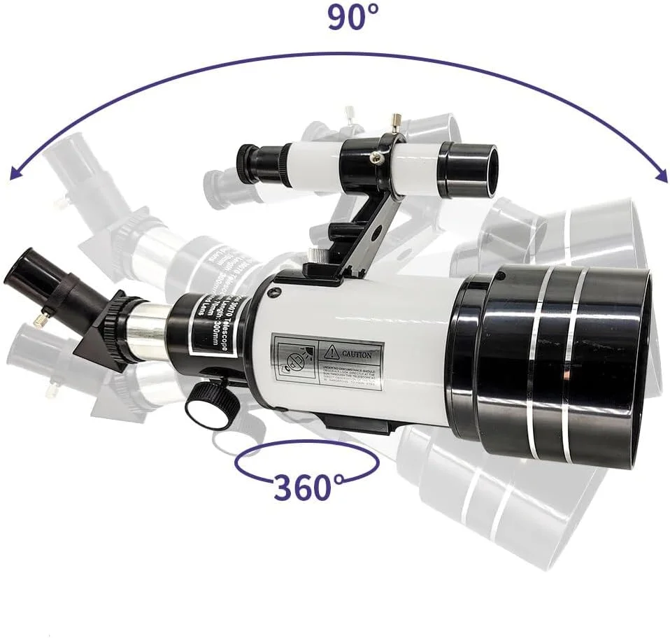 تلسکوپ نجومی قابل حمل 70 میلی‌متری با سه‌پایه و گیره بلوتوث زرد