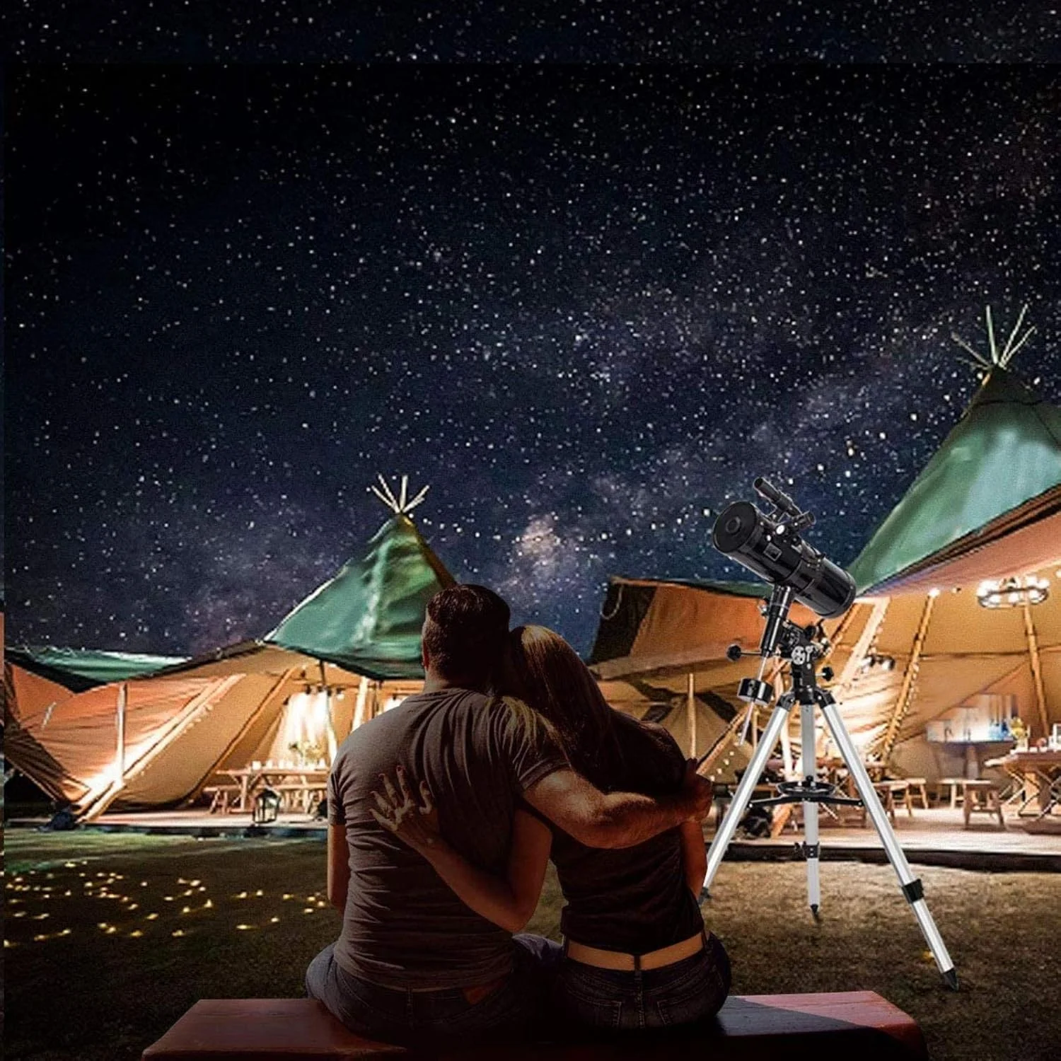 تلسکوپ بازتابی هدیه LSLYTQ - پایه استوایی - تلسکوپ با دیافراگم 114 میلی‌متری به همراه سه‌پایه قابل تنظیم