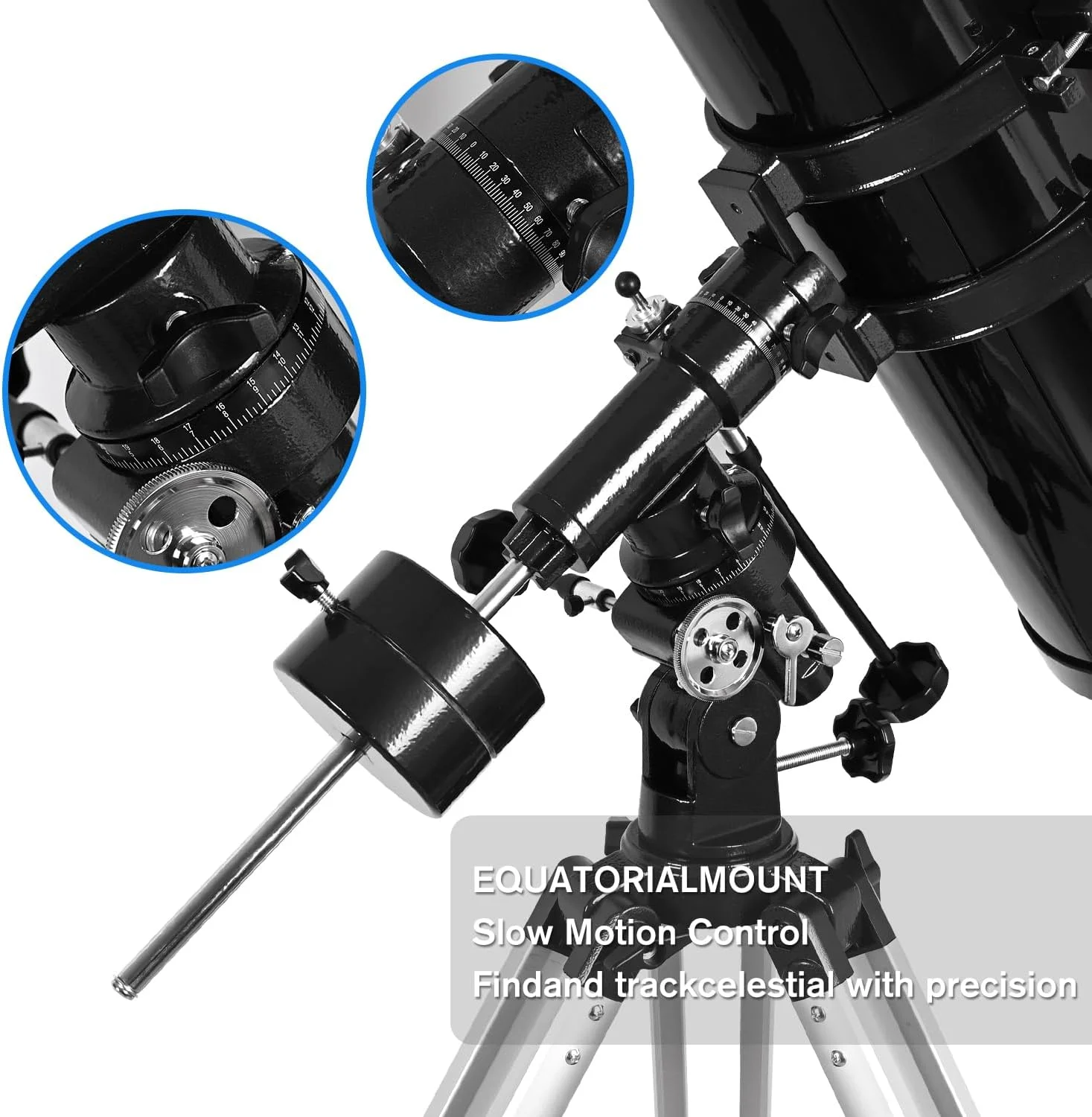 تلسکوپ بازتابی نجومی HSL 150EQ با قدرت بالا برای بزرگسالان، دهانه 150 میلی‌متری، تلسکوپ حرفه‌ای برای ستاره‌شناسی بزرگسالان، همراه با مجموعه 5 فیلتر رنگی و لنز بارلو 3X، مشکی