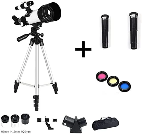 تلسکوپ نجومی سطح پایه برای کودکان تلسکوپ بازتابی برای مبتدیان لنز نوری HD تلسکوپ مسافرتی قابل حمل با کوله پشتی و سه پایه (رنگ: بسته 4)(بسته 3)