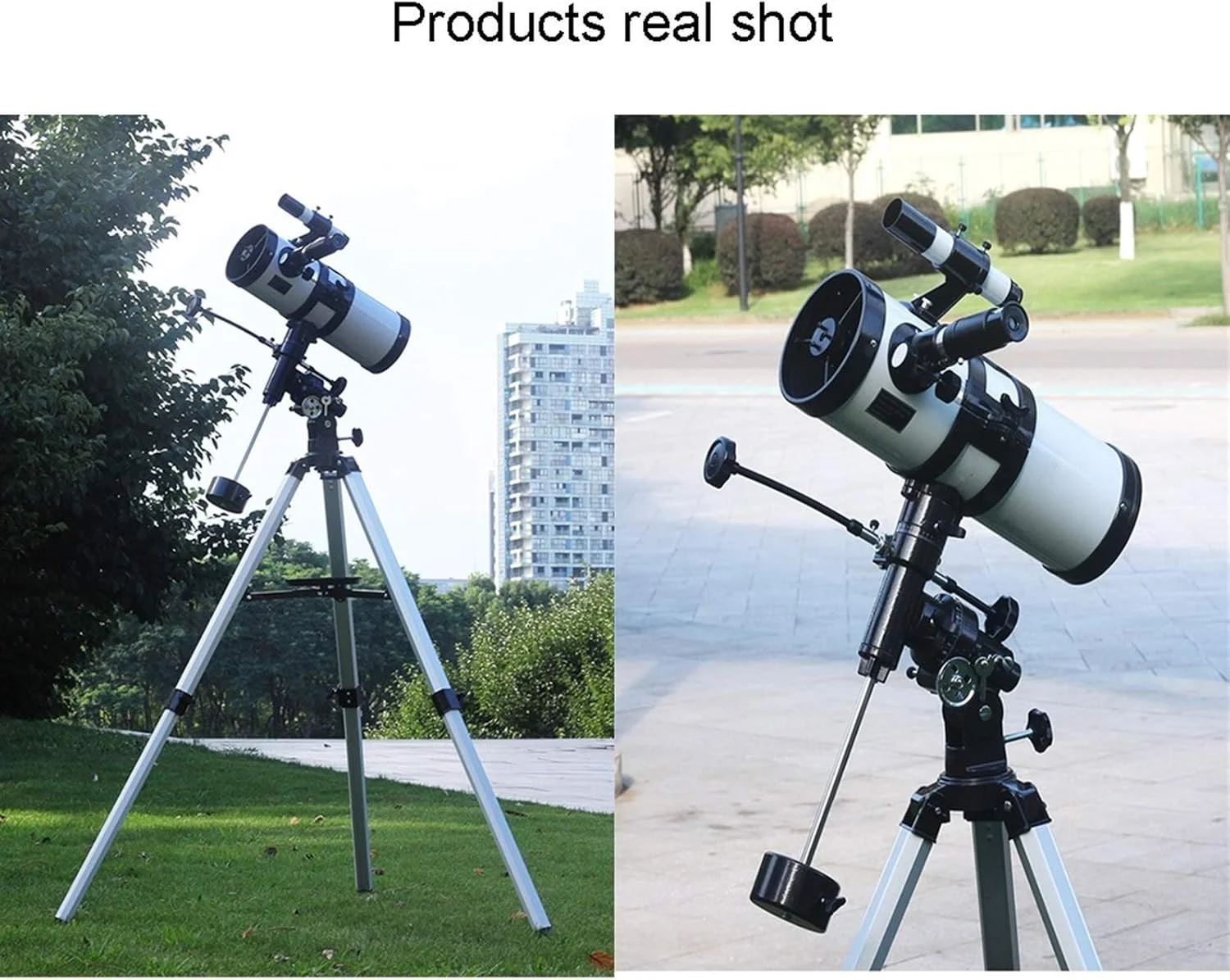 تلسکوپ بازتابی نجومی به همراه سه پایه، تلسکوپ 114 میلی‌متری برای نجوم، تلسکوپ برای نجوم کودکان و بزرگسالان مبتدی، بسته 1