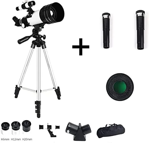 تلسکوپ نجومی سطح پایه برای کودکان تلسکوپ بازتابی برای مبتدیان لنز نوری HD تلسکوپ مسافرتی قابل حمل با کوله پشتی و سه پایه (رنگ: پکیج 4)(پکیج 1)