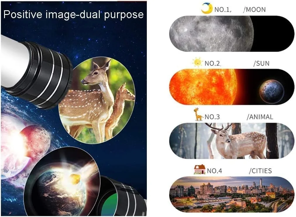 تلسکوپ نجومی سطح پایه برای کودکان تلسکوپ بازتابی برای مبتدیان لنز نوری HD تلسکوپ مسافرتی قابل حمل با کوله پشتی و سه پایه (رنگ: پکیج 4)(پکیج 1)