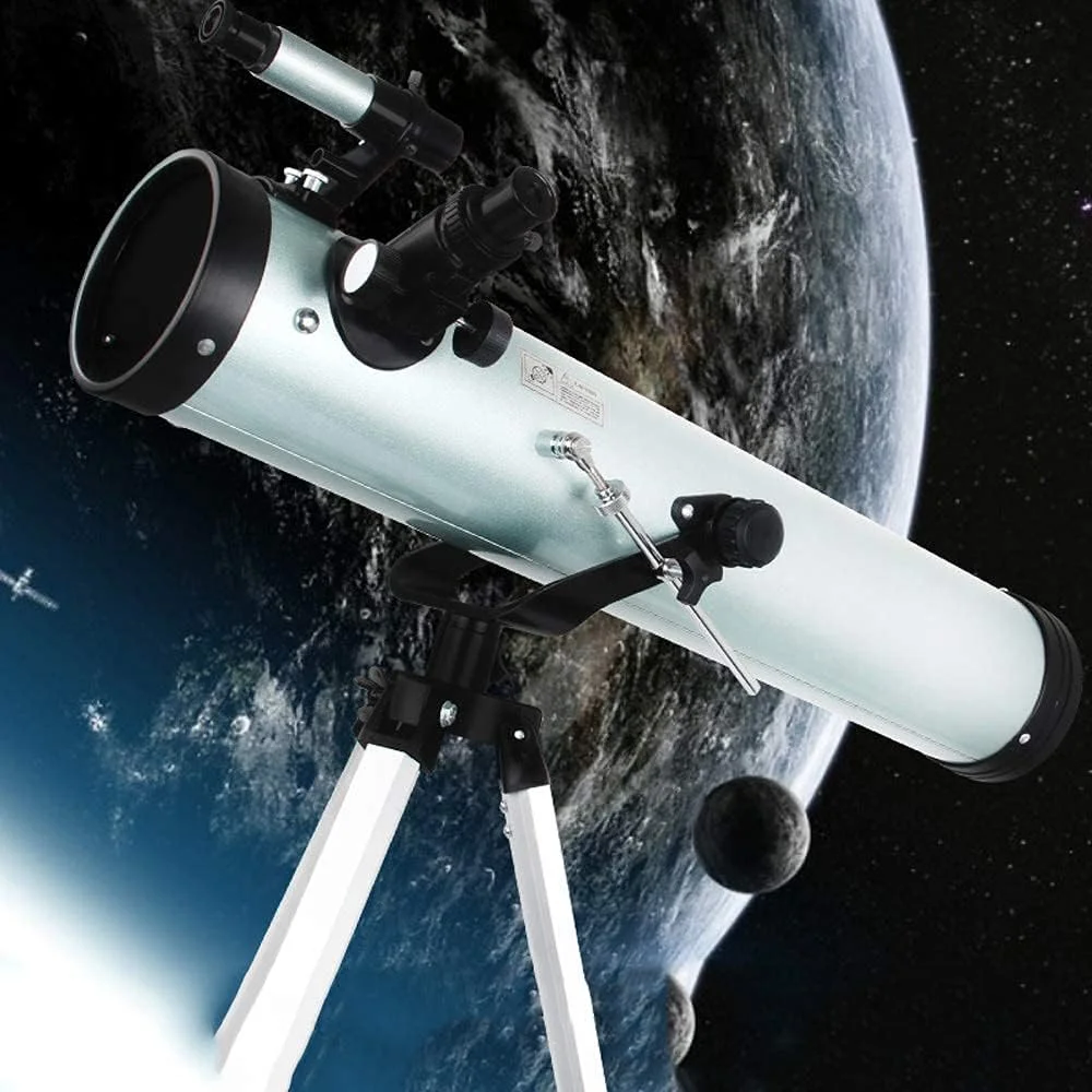 تلسکوپ برای بزرگسالان، مبتدیان و کودکان، دهانه 76 میلی‌متری، تلسکوپ بازتابی نجومی 700 میلی‌متری با لنز منشوری BAK4 برای نجوم و رصد ماه و مناظر