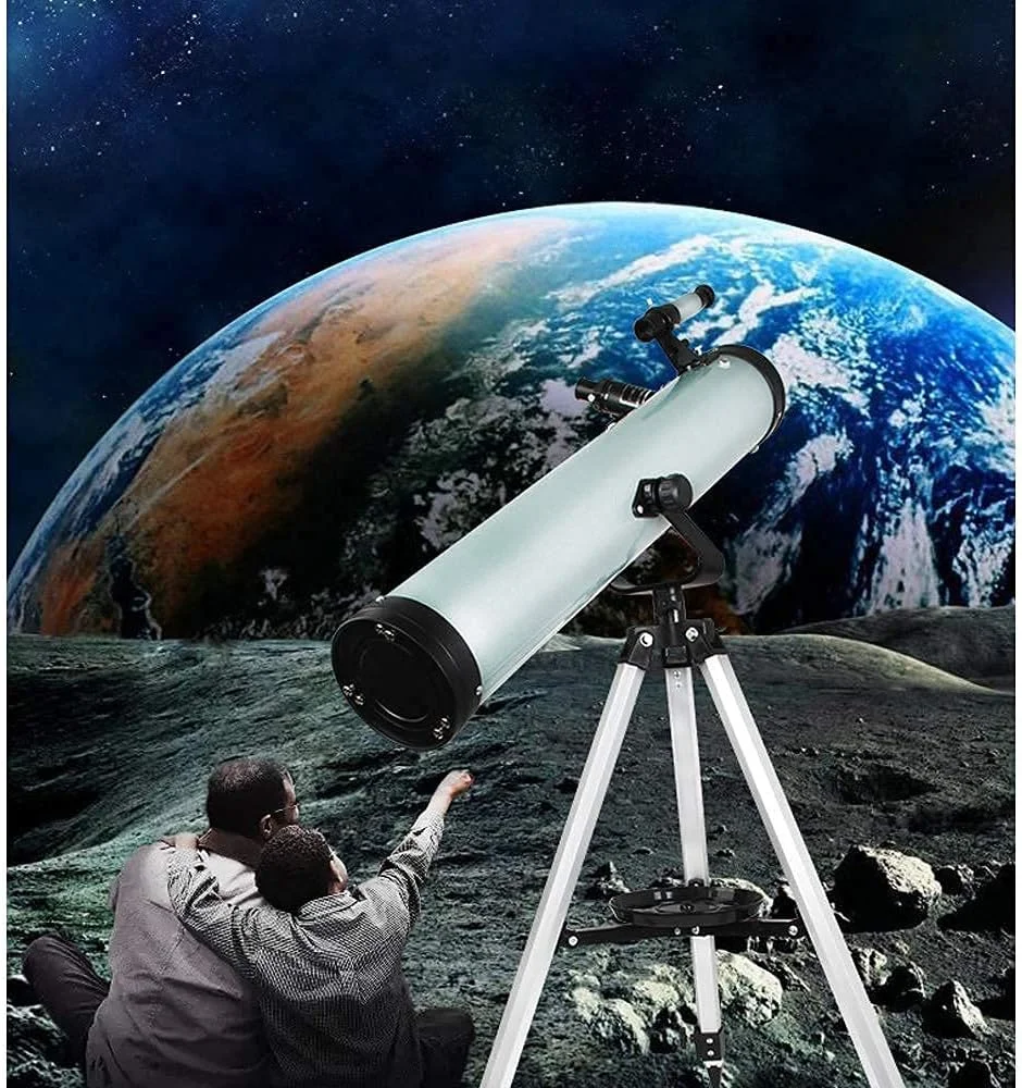تلسکوپ برای بزرگسالان، مبتدیان و کودکان، دهانه 76 میلی‌متری، تلسکوپ بازتابی نجومی 700 میلی‌متری با لنز منشوری BAK4 برای نجوم و رصد ماه و مناظر