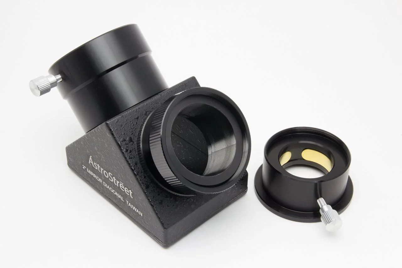 آینه سمت الراس 90 درجه GSO مناسب SCT، 2 اینچ، مشکی، فوکوس دستی، دقت 1/10 موج، بازتاب 92%، 580 گرم، ساخت تایوان