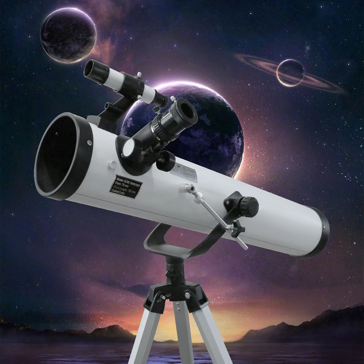 تلسکوپ بازتابی، تلسکوپ های نجومی بازتابی با فاصله کانونی (35X-875X) برای بزرگسالان و کودکان - همراه با 3 چشمی، لنز بارلو 5X، فیلتر ماه و آداپتور تلفن هوشمند