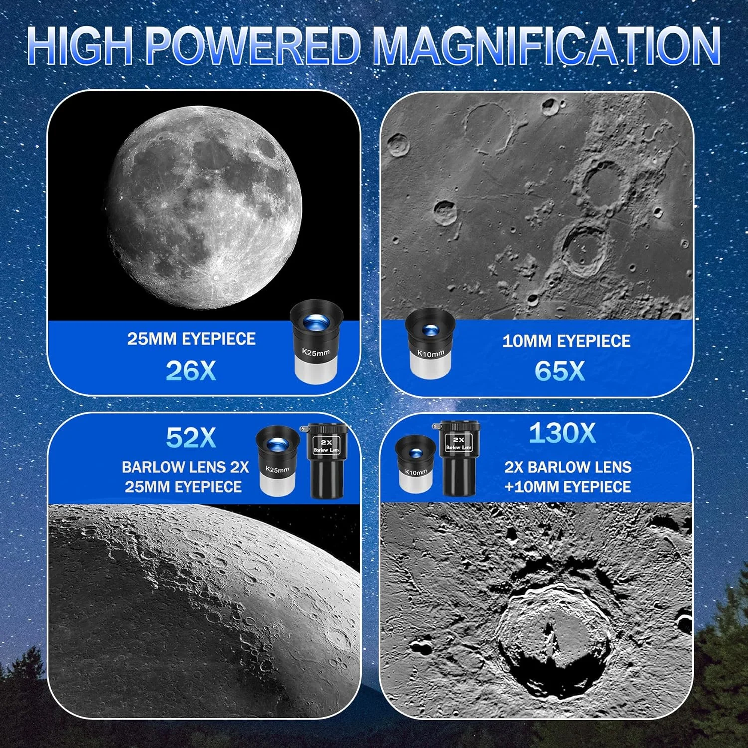 تلسکوپ 150EQ برای بزرگسالان، تلسکوپ نیوتونی بازتابی حرفه ای با کیف حمل قابل حمل، پایه استوایی آلمانی دستی، آداپتور تلفن
